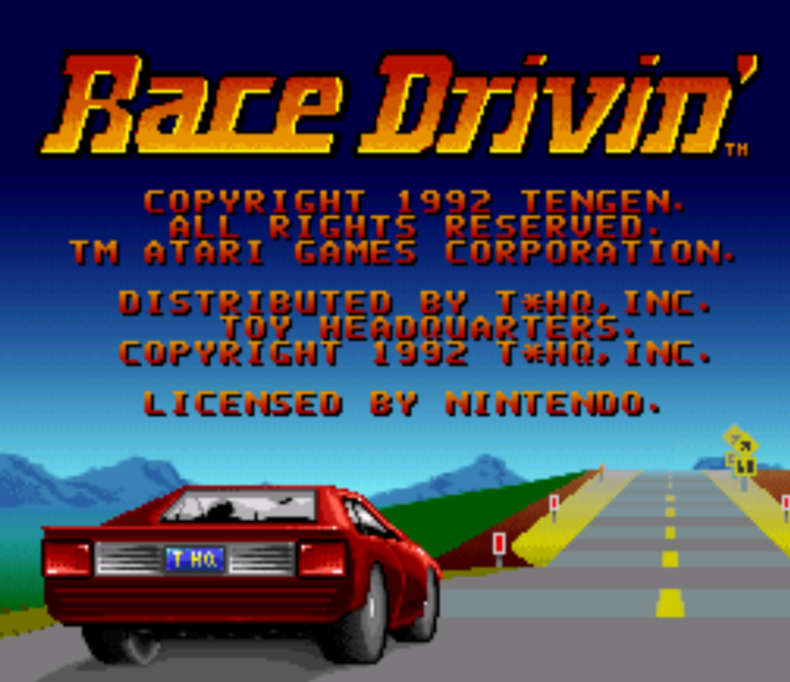 Race Drivin Title Screen